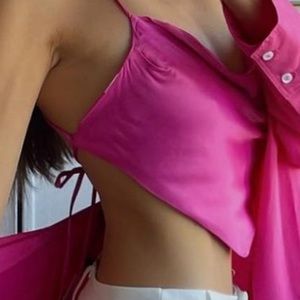 Zara pink backless top size small